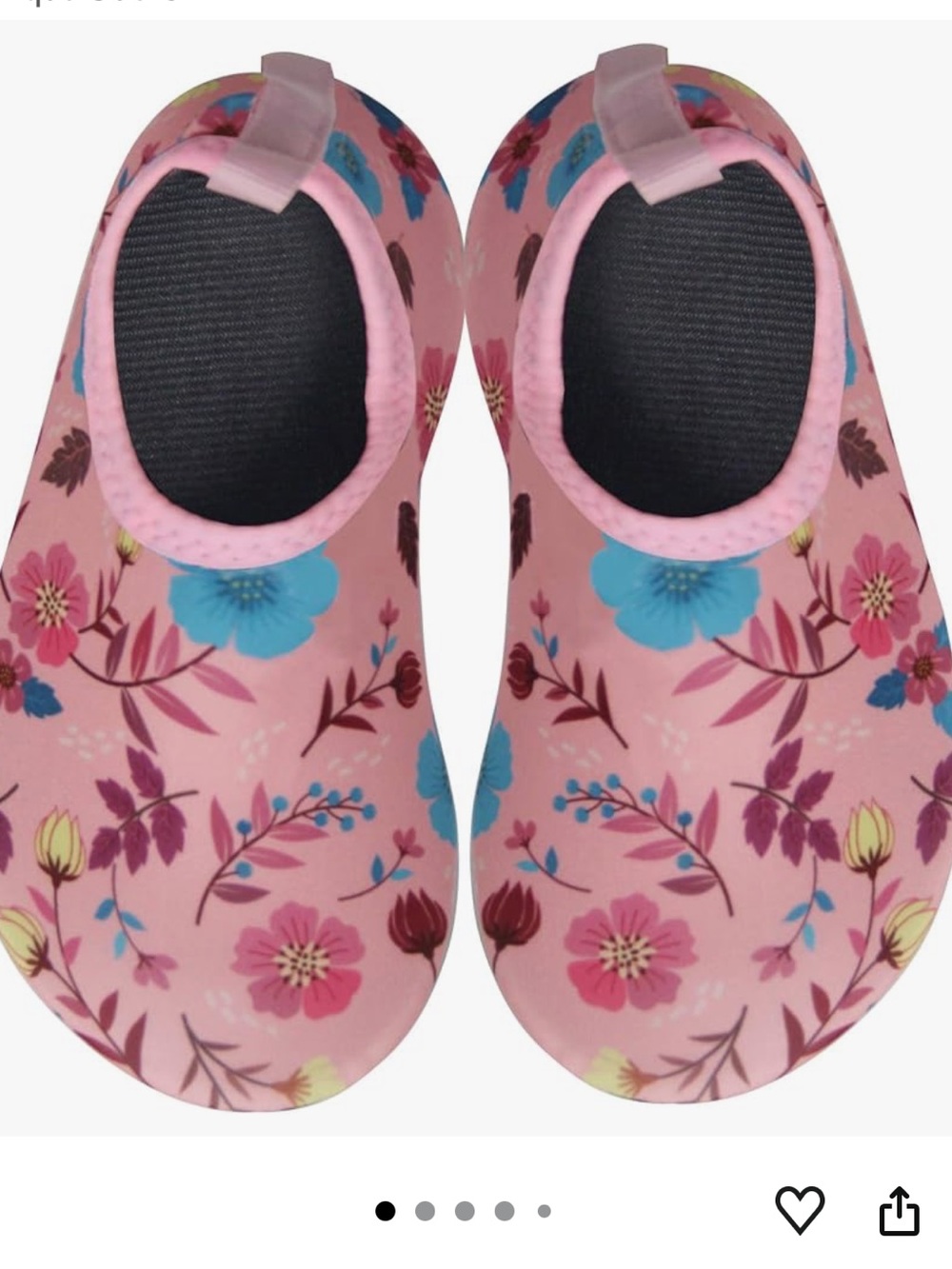 Kids Floral Pink Water Shoes — Lightweight Pool & Beach Slip-Ons